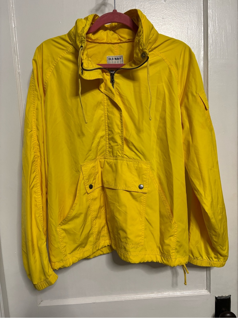 Old Navy Yellow Hooded Windbreaker Jacket